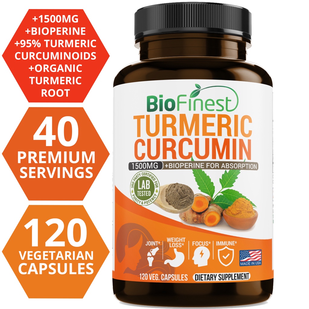 Turmeric Curcumin Capsule - Biofinest クルクミン 1500 Mg 95% クルクミン