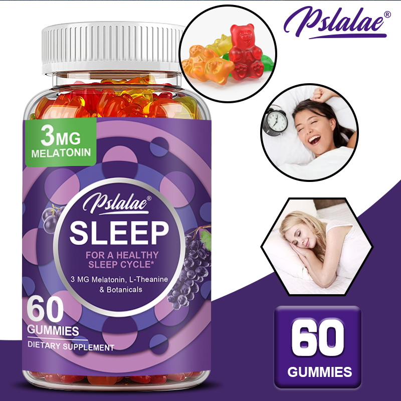 Melatonin Sleep Gummy - スリープグミ - メラトニン、L-テアニン配合 - 睡眠を助け、ストレスを軽減し、急速な睡眠を促進し、睡眠の質を高めます