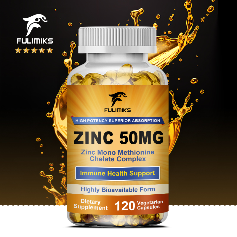 Zinc Supplement 50Mg - プレミアム純亜鉛カプセル 50 mg サプリメント、高吸収、免疫力を高める、抗酸化物質、肌、認知機能の健康を促進