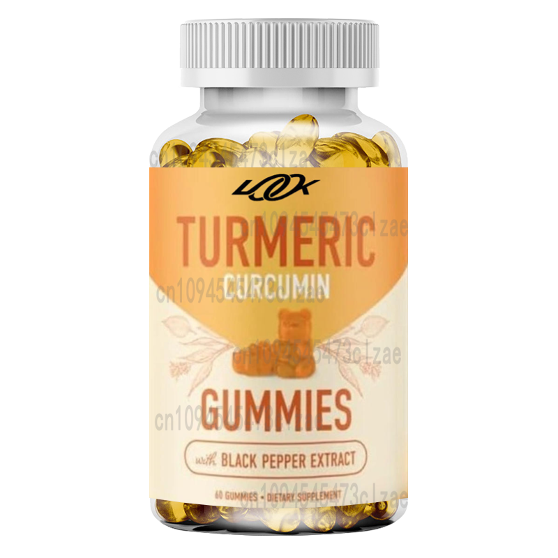 Turmeric Curcumin Capsule - ウコンと黒胡椒のグミ | ターメリッククルクミンサプリメントグミ | 非遺伝子組み換え、ベジタリアン、グルテンフリー -