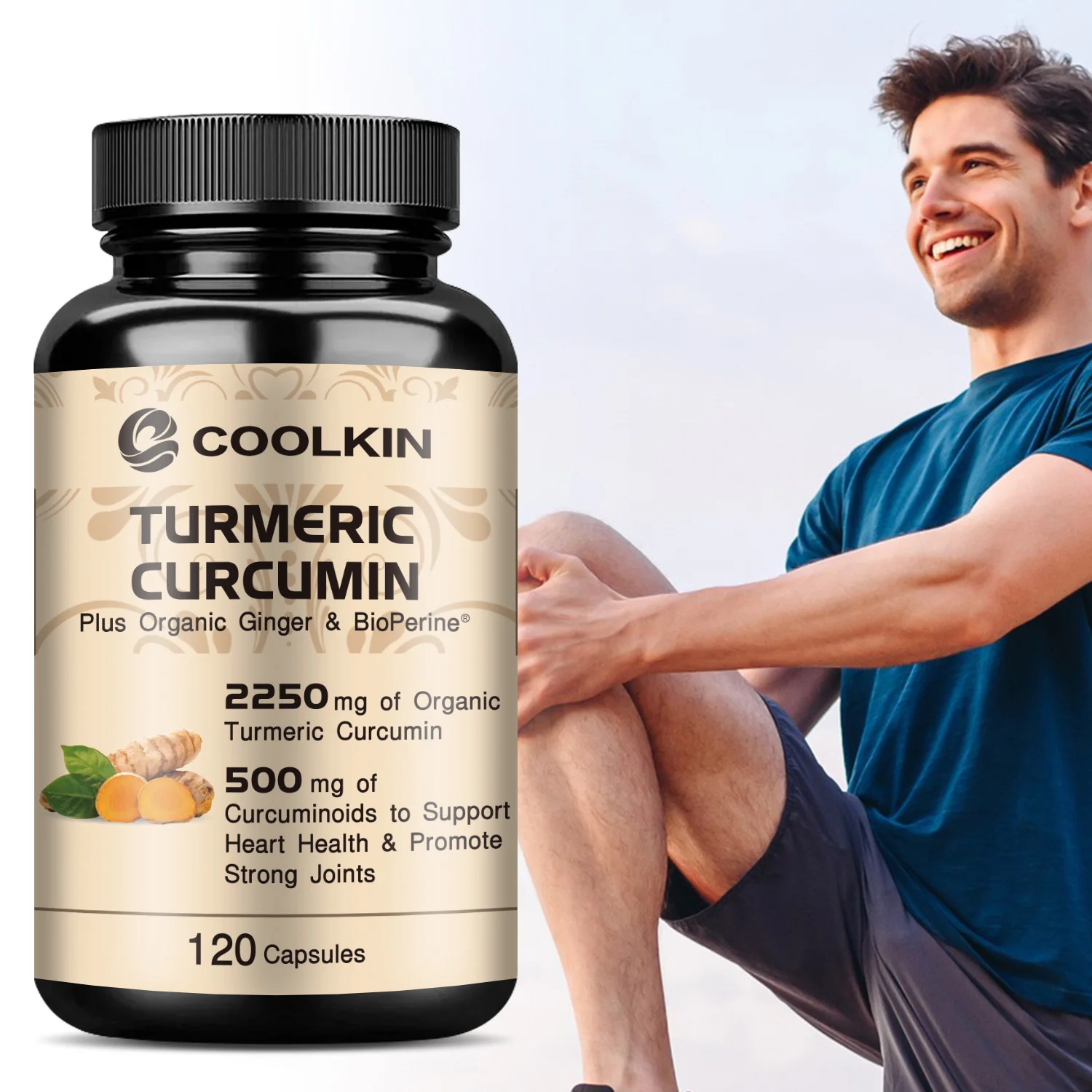 Turmeric Curcumin Capsule - ターメリッククルクミン - クルクミン95%配合、バイオペリン配合 - 最適な吸収を促進、関節と免疫のサポート、炎症の軽減