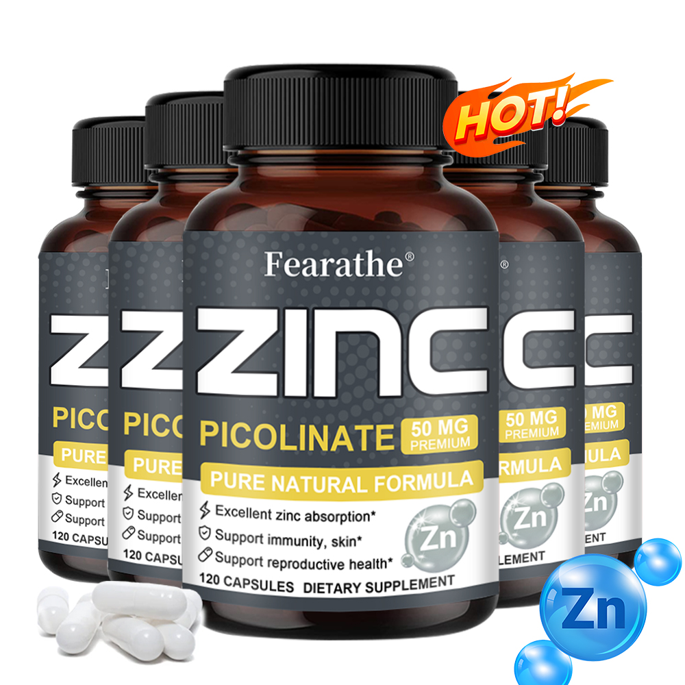 Zinc Supplement 50Mg - 亜鉛 50 Mg - 高効力の純亜鉛サプリメント、免疫機能を高め、健康な肌を促進し、骨髄の健康を促進します。