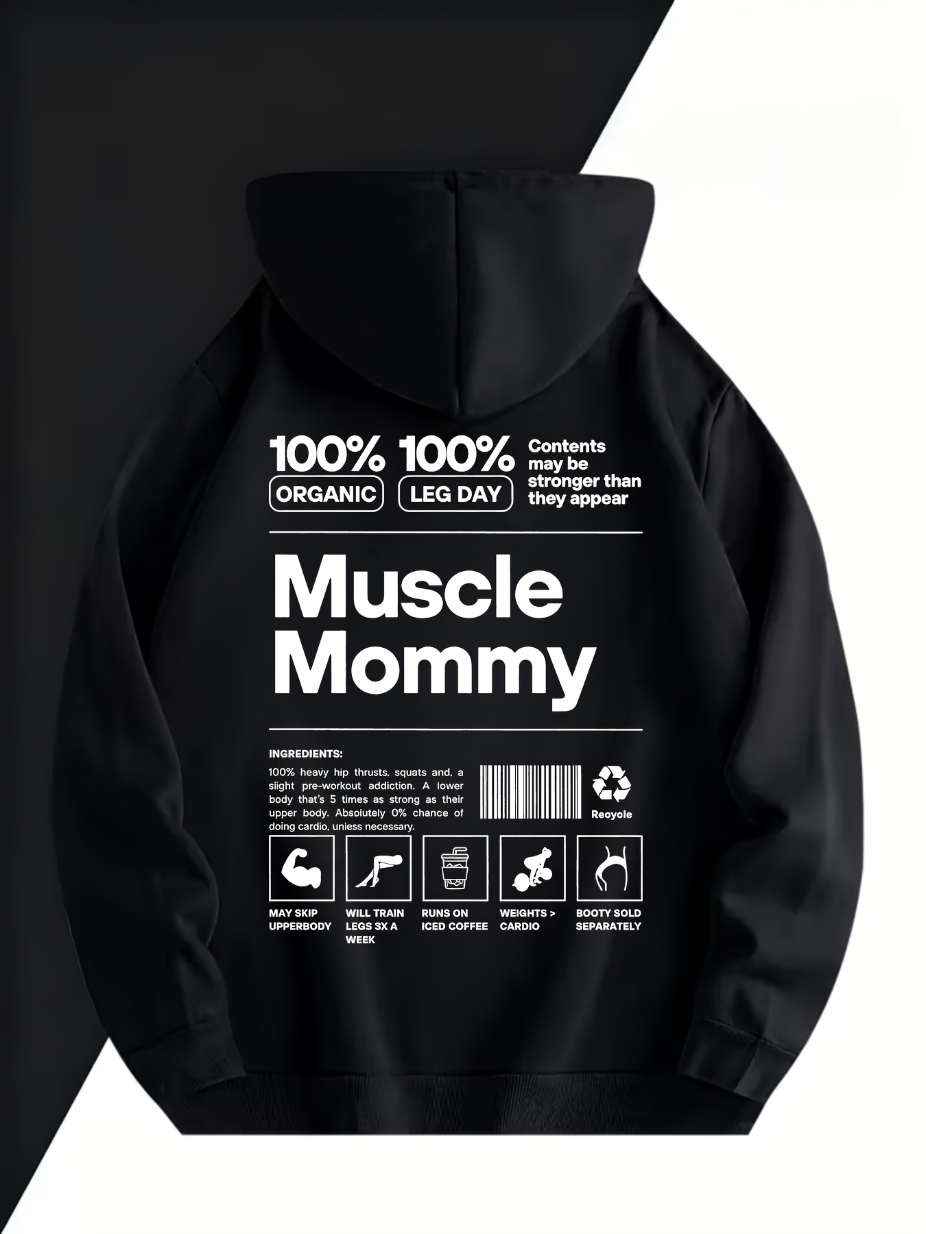 T Nutrition Fitness - フィットネスファン メンズ フード付きスウェットシャツ - 栄養成分表示のジョークバージョン -