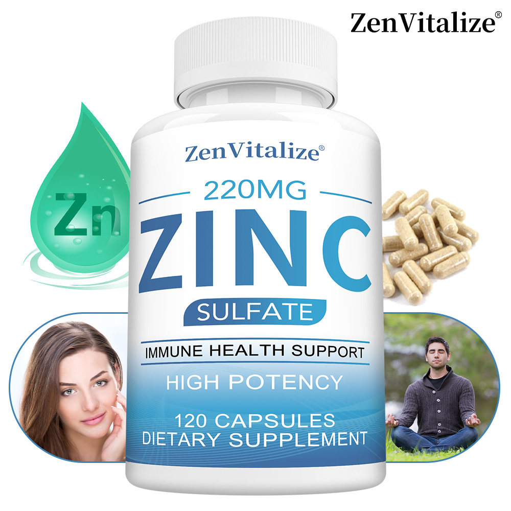 Zinc Supplement 50Mg - 亜鉛50mgサプリメントカプセル – 抗酸化作用と肌の健康のための硫酸亜鉛、男性と女性の両方に適しています