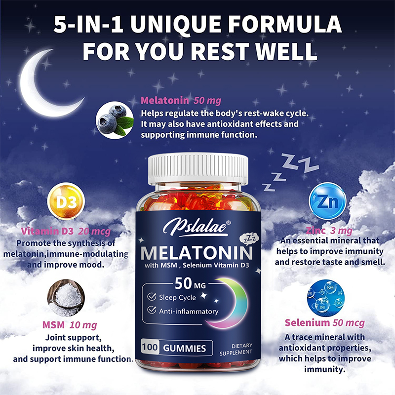 メラトニン グミ 50mg - 睡眠補助、睡眠の質の向上、深 - Melatonin Sleep Gummy のレビューと価格