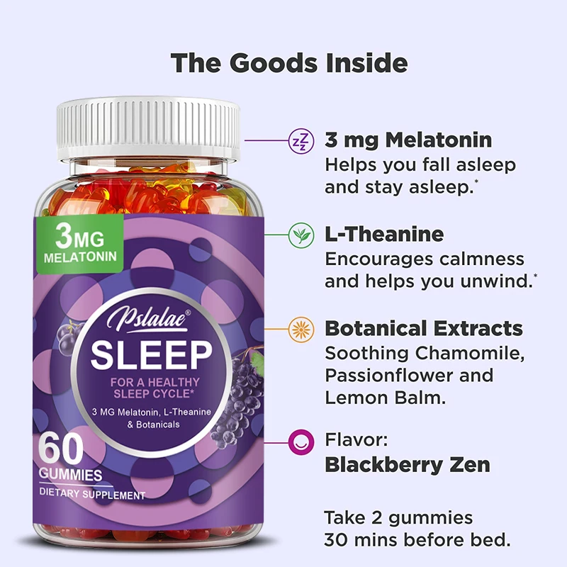 睡眠グミ - リラックス効果、ストレス軽減、不眠症改善、深い - Melatonin Sleep Gummy のレビューと価格