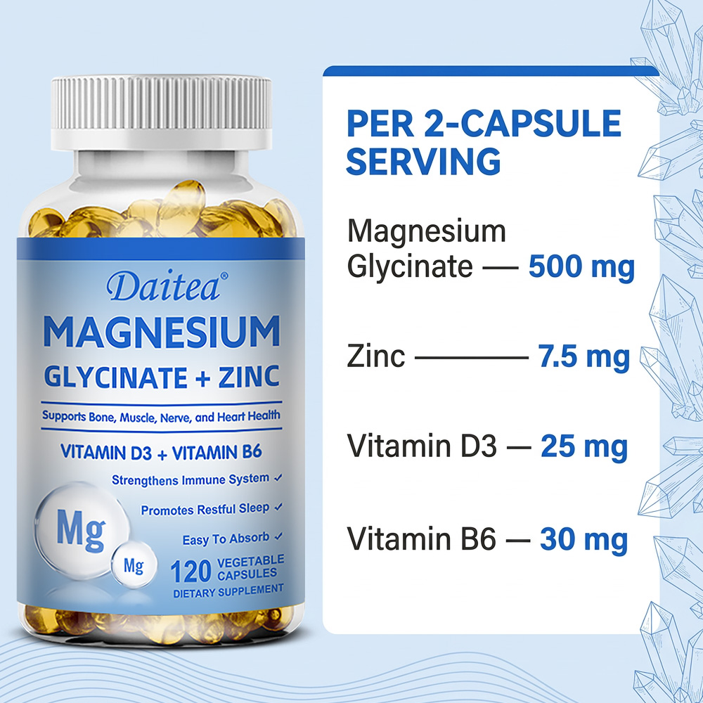 グリシン酸マグネシウム + 亜鉛 - 睡眠の質を向上させ、心 - Magnesium Glycinate Capsule のレビューと価格