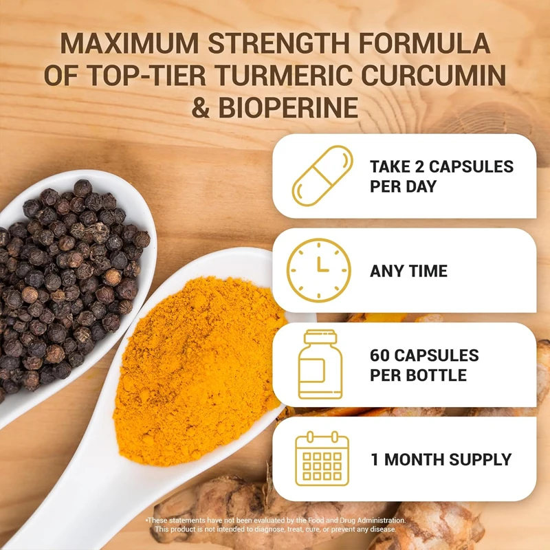 ウコンサプリメント（ブラックペッパー配合）（バイオペリン）- - Turmeric Curcumin Capsule のレビューと価格