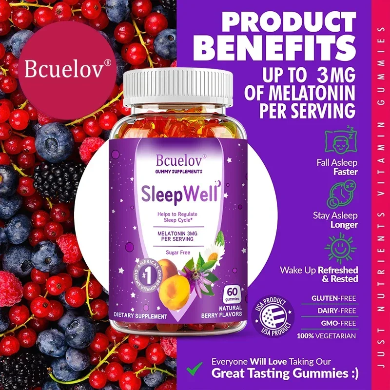 天然のメラトニングミ,3 mg,秋と自然,不眠症と戦い,免疫 - Melatonin Sleep Gummy のレビューと価格