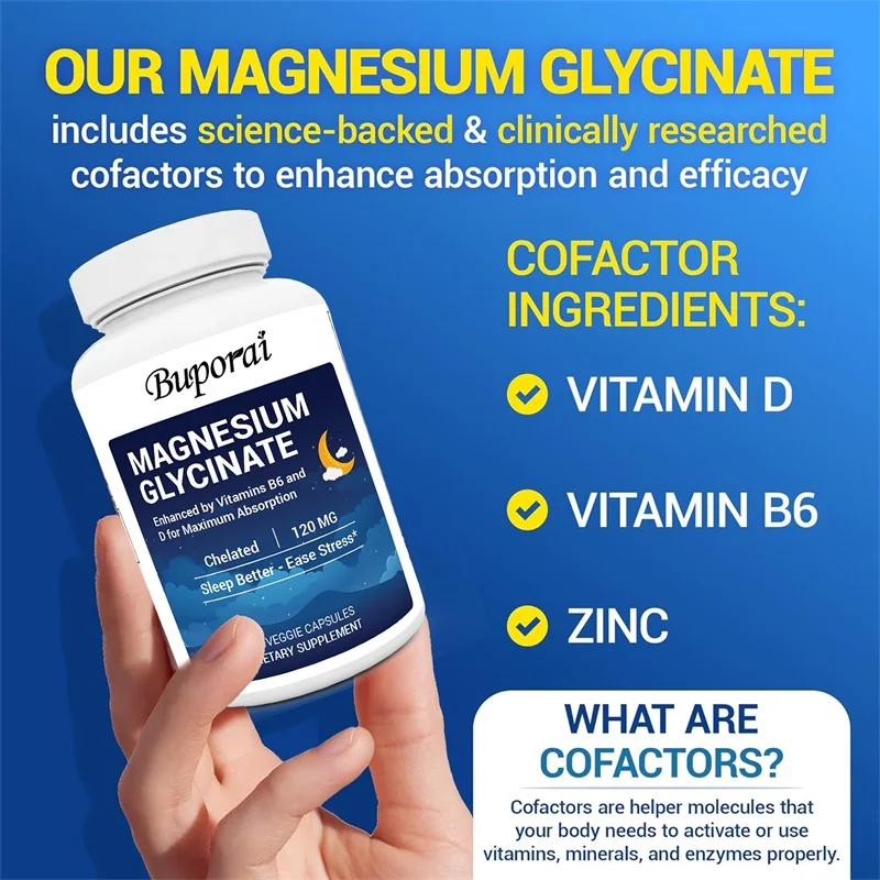 グリシン酸マグネシウム 120mg カプセル 亜鉛 ビタミン - Magnesium Glycinate Capsule のレビューと価格