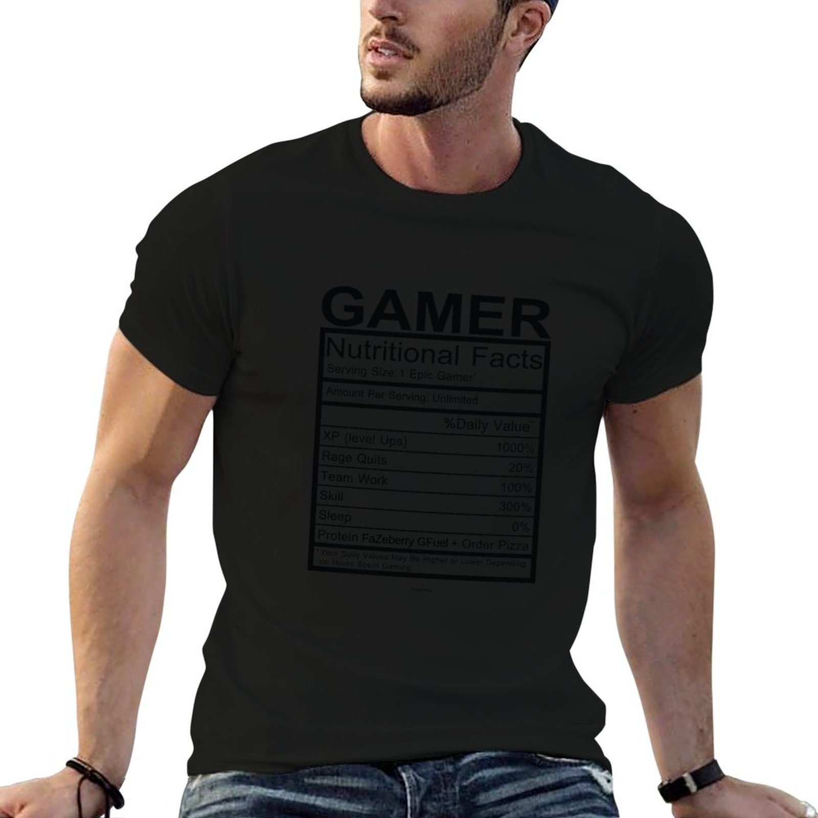 ゲーマー向け栄養成分表Tシャツ フィットネス速乾半袖トップス - T Nutrition Fitness のレビューと価格