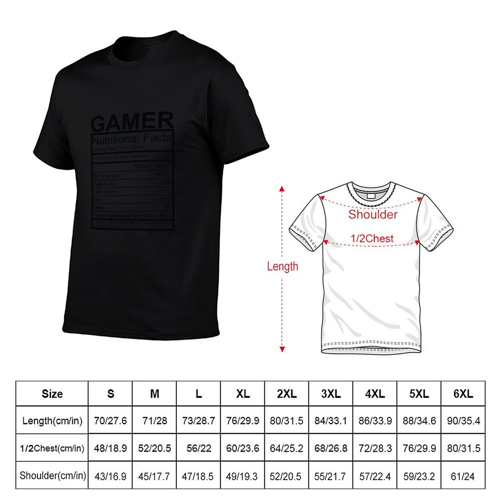 ゲーマー向け栄養成分表Tシャツ フィットネス速乾半袖トップス - T Nutrition Fitness のレビューと価格