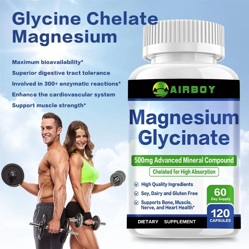 グリシン酸マグネシウム 500mg - 筋肉の弛緩、エネルギ - Magnesium Glycinate Capsule のレビューと価格