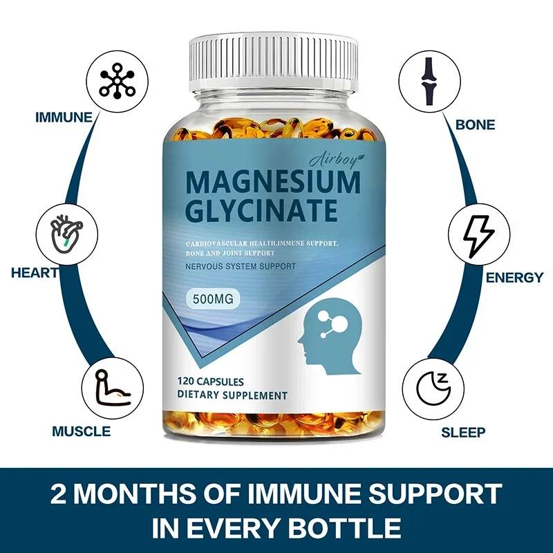 睡眠を改善し、神経をリラックスさせ、脳の健康を改善し、筋肉と - Magnesium Glycinate Capsule のレビューと価格