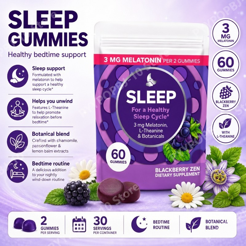 メラトニン睡眠グミ 3mg、L-テアニン、カモミール、パッシ - Melatonin Sleep Gummy のレビューと価格