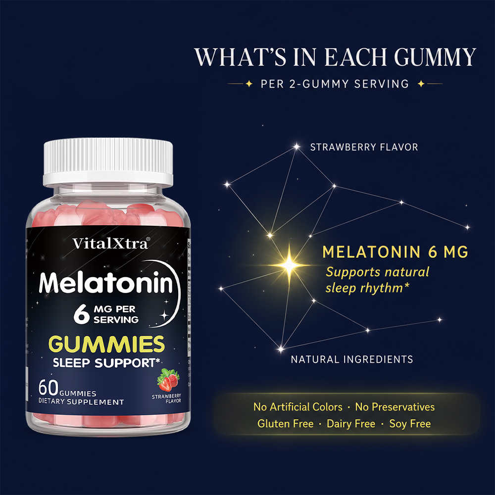 メラトニン グミ 6mg、自然な夜の休息サポート、毎日の緊張 - Melatonin Sleep Gummy のレビューと価格