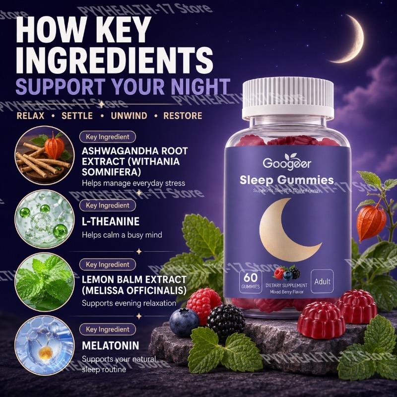 グーガー スリープグミ 大人用 メラトニン配合 アシュワガン - Melatonin Sleep Gummy のレビューと価格